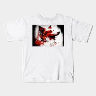 Abstract Splash Painting Of A Dog In Black And Red Colours Kids T-Shirt